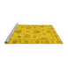 Sideview of Machine Washable Abstract Yellow Modern Rug, wshabs3841yw