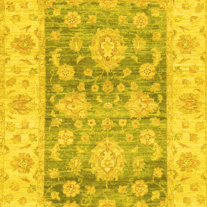 Machine Washable Oriental Yellow Traditional Rug, wshabs3842yw