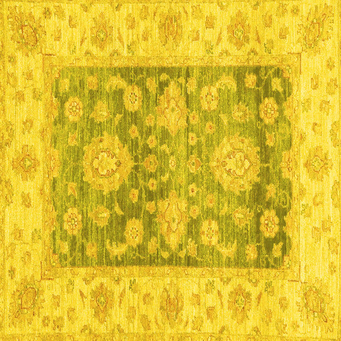 Square Oriental Yellow Traditional Rug, abs3842yw