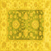 Square Oriental Yellow Traditional Rug, abs3842yw