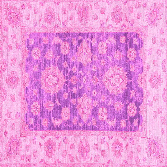 Square Machine Washable Oriental Pink Traditional Rug, wshabs3842pnk