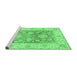 Sideview of Machine Washable Oriental Emerald Green Traditional Area Rugs, wshabs3842emgrn