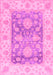 Machine Washable Oriental Pink Traditional Rug, wshabs3842pnk