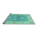 Sideview of Machine Washable Oriental Light Blue Traditional Rug, wshabs3842lblu