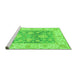 Sideview of Machine Washable Oriental Green Traditional Area Rugs, wshabs3842grn