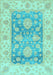 Machine Washable Oriental Light Blue Traditional Rug, wshabs3842lblu