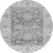 Round Oriental Gray Traditional Rug, abs3842gry