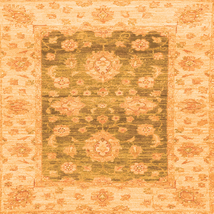 Square Machine Washable Oriental Orange Traditional Area Rugs, wshabs3842org