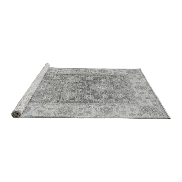 Sideview of Machine Washable Oriental Gray Traditional Rug, wshabs3842gry