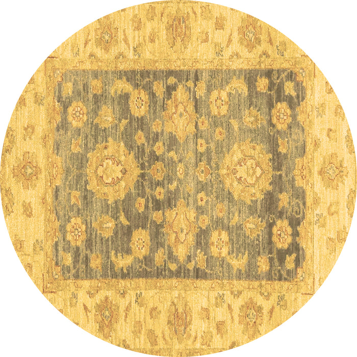 Round Machine Washable Oriental Brown Traditional Rug, wshabs3842brn