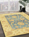 Machine Washable Abstract Brass Green Rug in a Family Room, wshabs3842