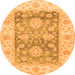 Round Oriental Orange Traditional Rug, abs3842org