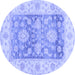 Round Oriental Blue Traditional Rug, abs3842blu