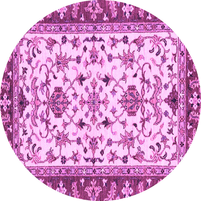 Round Machine Washable Abstract Purple Modern Area Rugs, wshabs3843pur