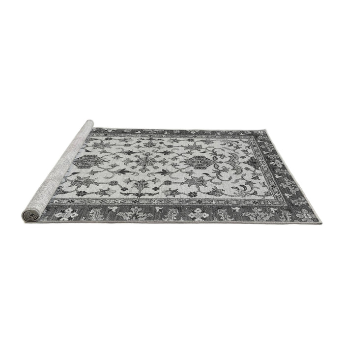 Sideview of Machine Washable Abstract Gray Modern Rug, wshabs3843gry