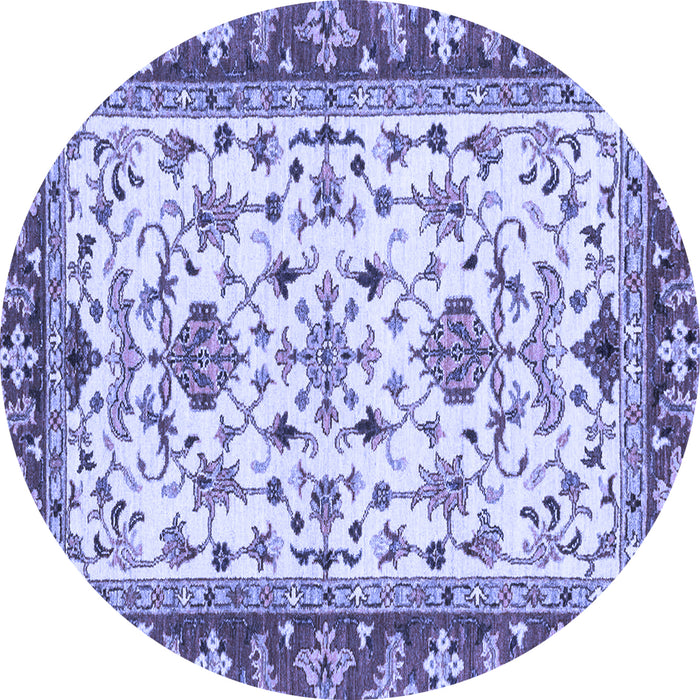 Round Abstract Blue Modern Rug, abs3843blu