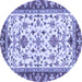 Round Abstract Blue Modern Rug, abs3843blu