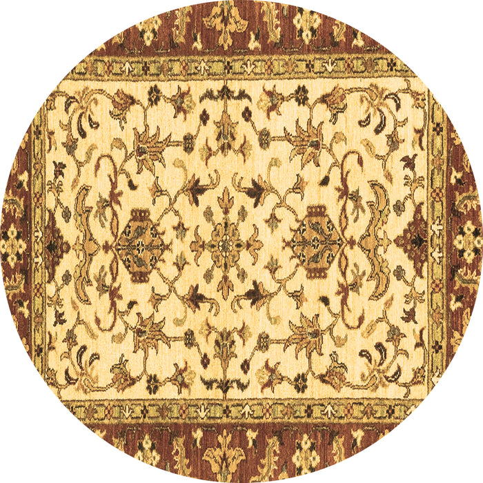 Round Machine Washable Abstract Brown Modern Rug, wshabs3843brn