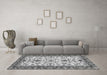 Machine Washable Abstract Gray Modern Rug in a Living Room,, wshabs3843gry