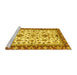 Sideview of Machine Washable Abstract Yellow Modern Rug, wshabs3843yw