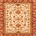 Square Machine Washable Abstract Orange Modern Area Rugs, wshabs3843org