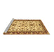 Sideview of Machine Washable Abstract Brown Modern Rug, wshabs3843brn