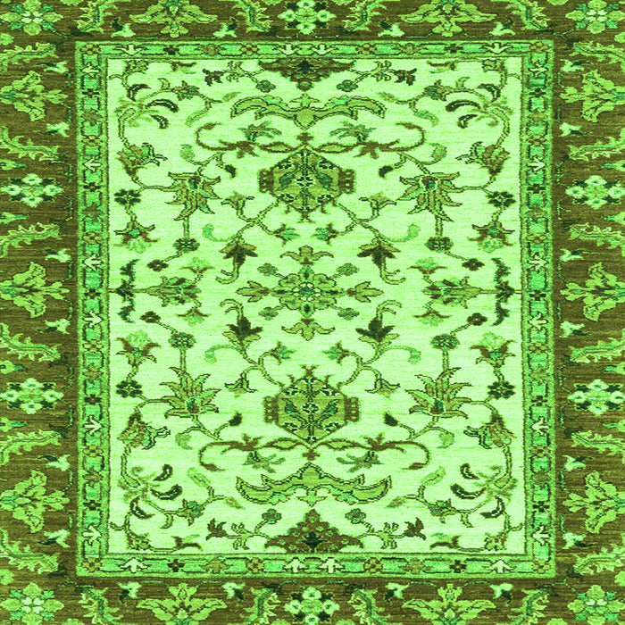 Square Machine Washable Abstract Green Modern Area Rugs, wshabs3843grn