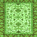 Square Machine Washable Abstract Green Modern Area Rugs, wshabs3843grn