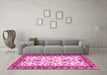 Machine Washable Abstract Pink Modern Rug in a Living Room, wshabs3843pnk