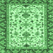 Square Machine Washable Abstract Emerald Green Modern Area Rugs, wshabs3843emgrn