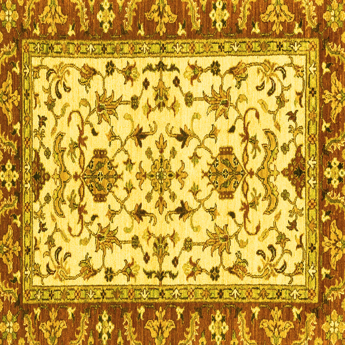 Square Abstract Yellow Modern Rug, abs3843yw