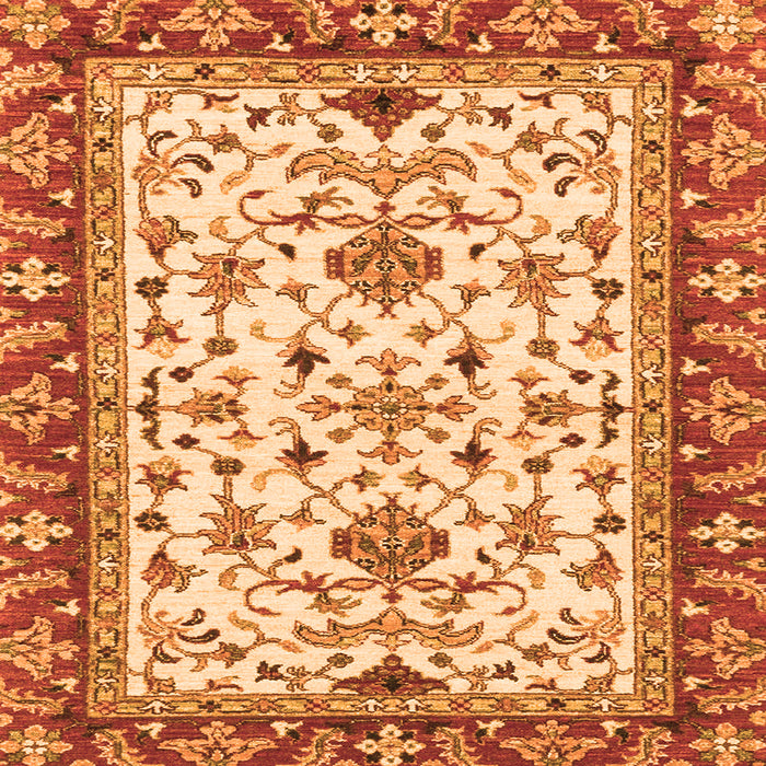 Square Abstract Orange Modern Rug, abs3843org
