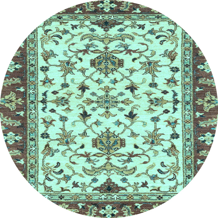 Round Machine Washable Abstract Light Blue Modern Rug, wshabs3843lblu