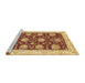 Sideview of Machine Washable Abstract Saffron Yellow Rug, wshabs3844