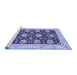 Sideview of Machine Washable Abstract Blue Modern Rug, wshabs3844blu