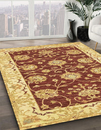 Abstract Saffron Yellow Modern Rug, abs3844