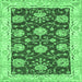 Square Abstract Emerald Green Modern Rug, abs3844emgrn