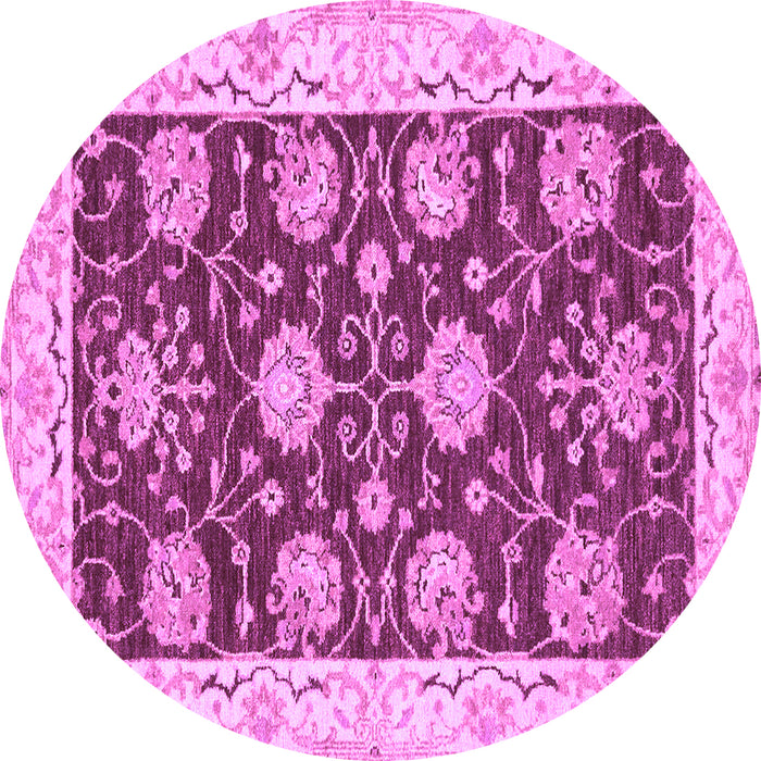 Round Abstract Purple Modern Rug, abs3844pur
