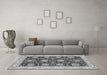 Machine Washable Abstract Gray Modern Rug in a Living Room,, wshabs3844gry