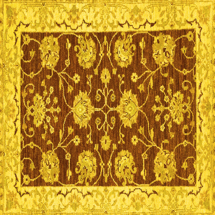 Square Machine Washable Abstract Yellow Modern Rug, wshabs3844yw