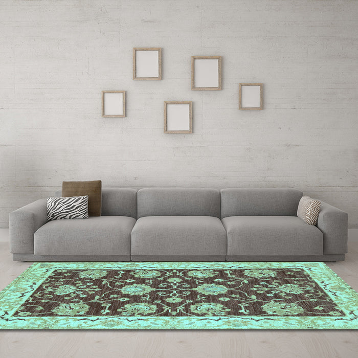 Machine Washable Abstract Light Blue Modern Rug in a Living Room, wshabs3844lblu
