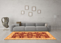 Machine Washable Abstract Orange Modern Rug, wshabs3844org