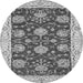 Round Abstract Gray Modern Rug, abs3844gry