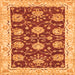 Square Abstract Orange Modern Rug, abs3844org