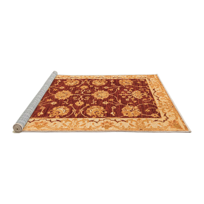 Sideview of Machine Washable Abstract Orange Modern Area Rugs, wshabs3844org