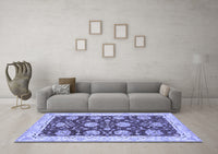 Machine Washable Abstract Blue Modern Rug, wshabs3844blu