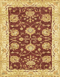 Machine Washable Abstract Saffron Yellow Rug, wshabs3844