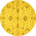 Round Oriental Yellow Traditional Rug, abs3845yw