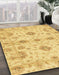 Machine Washable Abstract Yellow Rug in a Family Room, wshabs3845