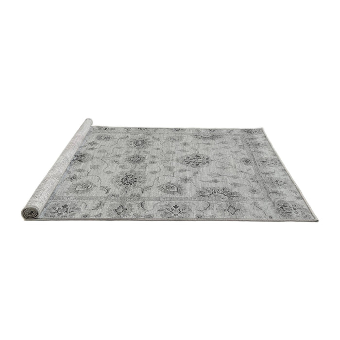 Sideview of Machine Washable Oriental Gray Traditional Rug, wshabs3845gry